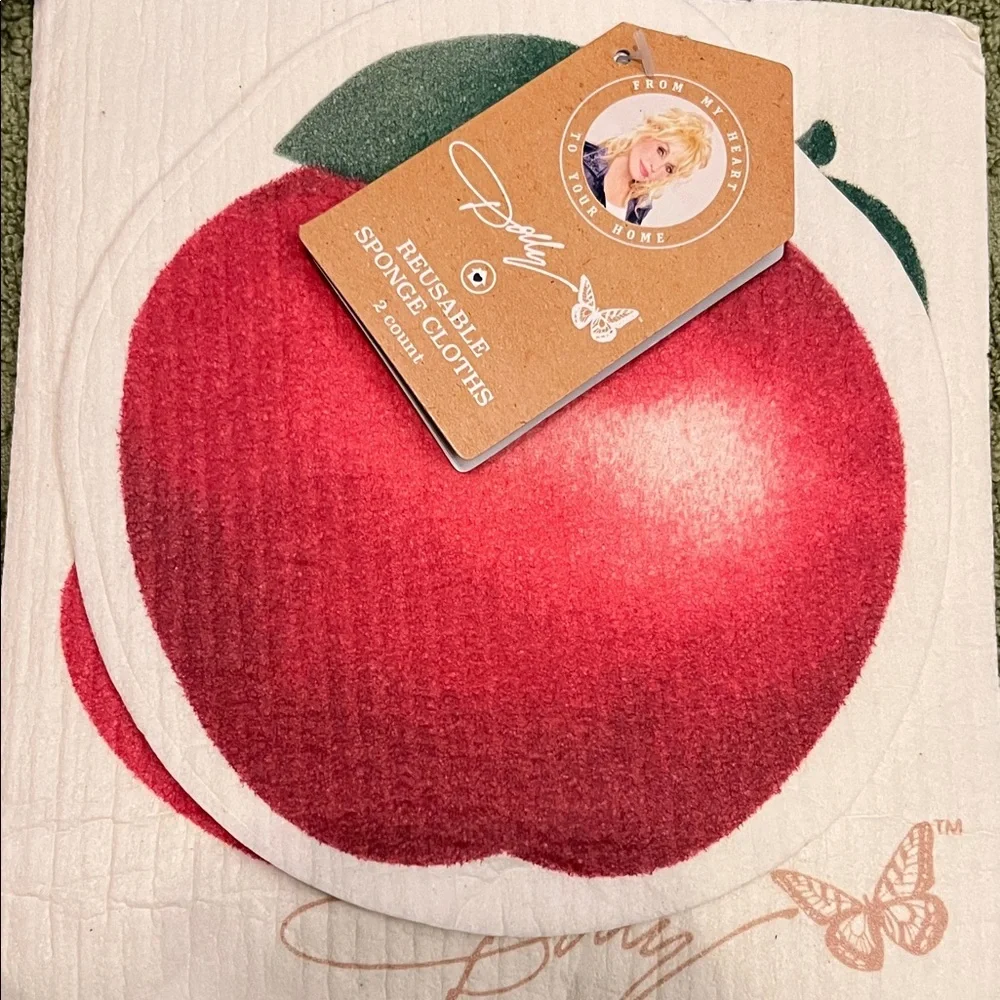 Dolly Parton AppleThemed Kitchen Set Towel Decor Candle Sponges Trivet Potholder